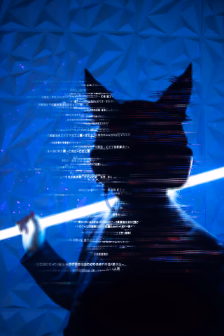 Photo of a mysterious human silhouette wearing Headphones